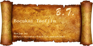 Bocskai Teofila névjegykártya